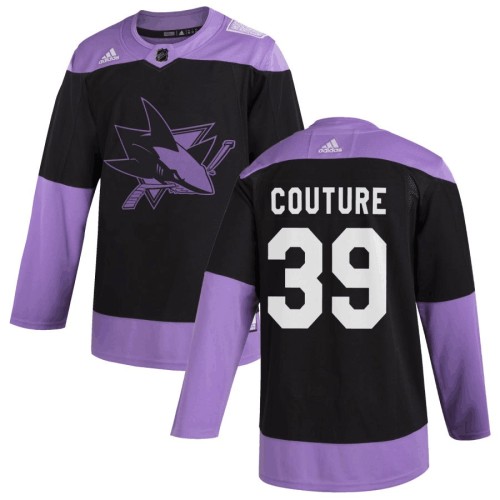 Men's San Jose Sharks Logan Couture #39 adidas Black Hockey Fights Cancer Practice Jersey Men's San Jose Sharks Logan Couture #39 adidas Black Hockey Fights Cancer Practice Jersey