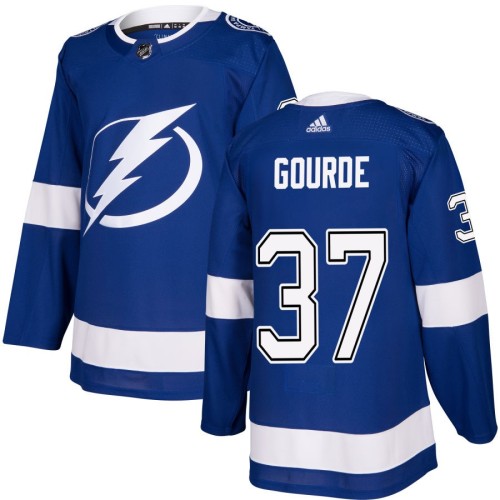 Men's Tampa Bay Lightning Yanni Gourde #37 adidas Blue Authentic Jersey Men's Tampa Bay Lightning Yanni Gourde #37 adidas Blue Authentic Jersey