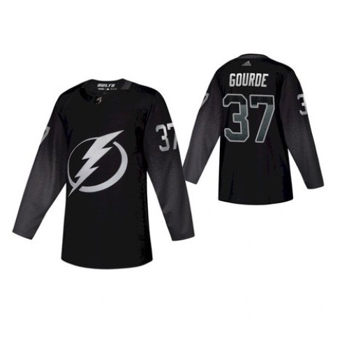 Men's Tampa Bay Lightning Yanni Gourde #37 Adidas Black Alternate Authentic Jersey Men's Tampa Bay Lightning Yanni Gourde #37 Adidas Black Alternate Authentic Jersey