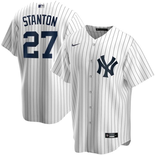 Men's New York Yankees Giancarlo Stanton #27 Nike White Home 2020 Jersey Men's New York Yankees Giancarlo Stanton #27 Nike White Home 2020 Jersey