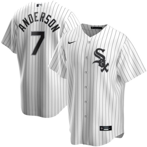 Men's Chicago White Sox Tim Anderson #7 Nike White&Royal Home 2020 Jersey Men's Chicago White Sox Tim Anderson #7 Nike White&Royal Home 2020 Jersey