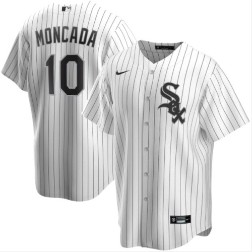 Men's Chicago White Sox Yoán Moncada #10 Nike White&Royal Home 2020 Jersey Men's Chicago White Sox Yoán Moncada #10 Nike White&Royal Home 2020 Jersey