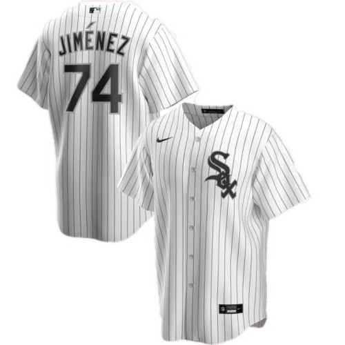 Men's Chicago White Sox Eloy Jimenez #74 Nike White&Roayl Home Jersey Men's Chicago White Sox Eloy Jimenez #74 Nike White&Roayl Home Jersey