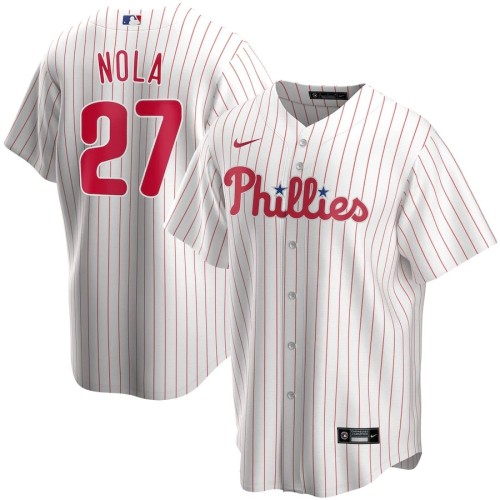 Men's Philadelphia Phillies Aaron Nola #27 Nike White&Red Home 2020 Jersey Men's Philadelphia Phillies Aaron Nola #27 Nike White&Red Home 2020 Jersey