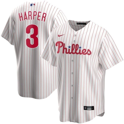 Men's Philadelphia Phillies Bryce Harper #3 Nike White&Red Home 2020 Jersey Men's Philadelphia Phillies Bryce Harper #3 Nike White&Red Home 2020 Jersey