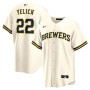 Men's Milwaukee Brewers Christian Yelich #22 Nike Cream Home 2020 Jersey Men's Milwaukee Brewers Christian Yelich #22 Nike Cream Home 2020 Jersey