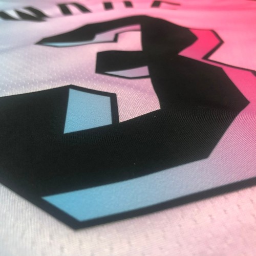 Men's Miami Heat Dwyane Wade #3 Blue&Pink 20/21 Swingman Jersey - City Edition Men's Miami Heat Dwyane Wade #3 Blue&Pink 20/21 Swingman Jersey - City Edition