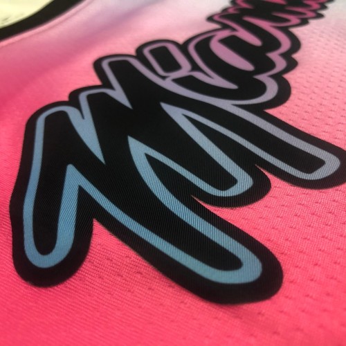 Men's Miami Heat Dwyane Wade #3 Blue&Pink 20/21 Swingman Jersey - City Edition Men's Miami Heat Dwyane Wade #3 Blue&Pink 20/21 Swingman Jersey - City Edition