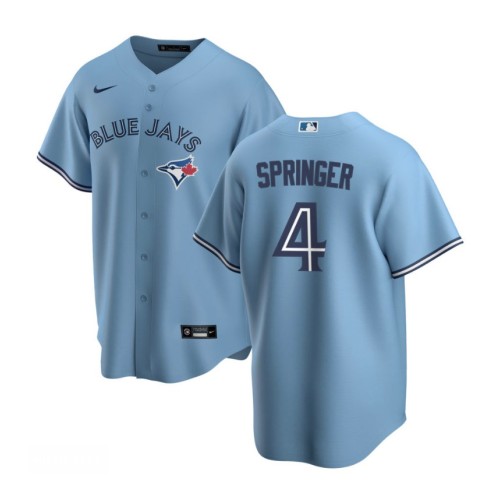 Men's Toronto Blue Jays George Springer #4 Nike Light Blue Alternate 2020 Jersey Men's Toronto Blue Jays George Springer #4 Nike Light Blue Alternate 2020 Jersey