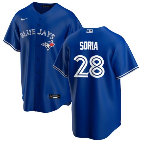 Men's Toronto Blue Jays Joakim Soria #28 Nike Royal Alternate 2020 Jersey Men's Toronto Blue Jays Joakim Soria #28 Nike Royal Alternate 2020 Jersey