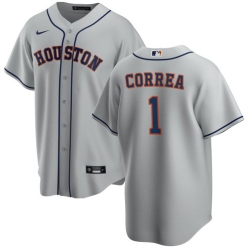 Men's Houston Astros Carlos Correa #1 Nike Gray Road Home 2020 Jersey Men's Houston Astros Carlos Correa #1 Nike Gray Road Home 2020 Jersey