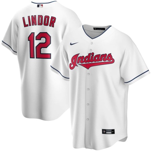 Men's Cleveland Indians Francisco Lindor #12 Nike White Home 2020 Jersey Men's Cleveland Indians Francisco Lindor #12 Nike White Home 2020 Jersey