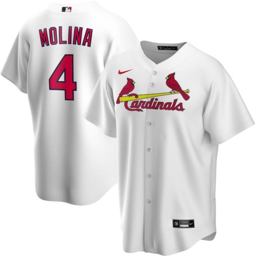 Men's St. Louis Cardinals Yadier Molina #4 Nike White Home 2020 Jersey Men's St. Louis Cardinals Yadier Molina #4 Nike White Home 2020 Jersey