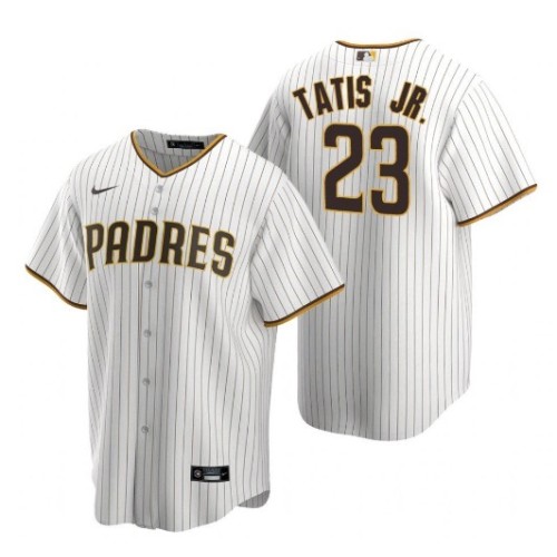 Men's San Diego Padres Fernando Tatís Jr. #23 Nike White&Brown Home 2020 Jersey Men's San Diego Padres Fernando Tatís Jr. #23 Nike White&Brown Home 2020 Jersey