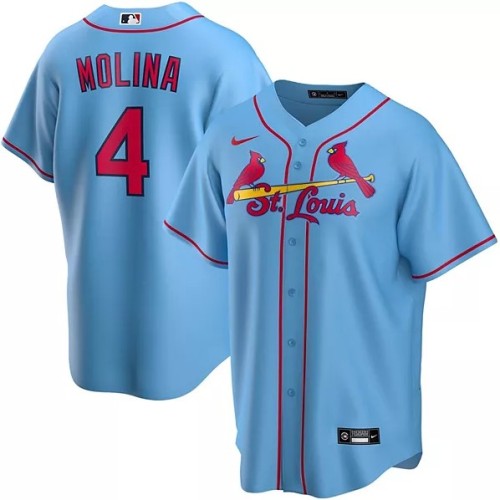 Men's St. Louis Cardinals Yadier Molina #4 Nike Light Blue Alternate 2020 Jersey Men's St. Louis Cardinals Yadier Molina #4 Nike Light Blue Alternate 2020 Jersey