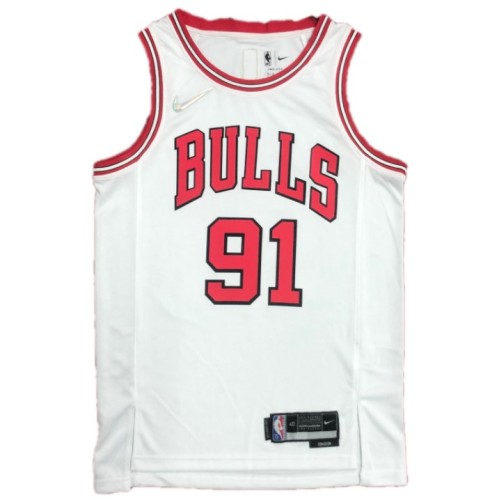 Men's Chicago Bulls Dennis Rodman #91 Nike White 2021/22 Swingman NBA Jersey - Icon Edition Men's Chicago Bulls Dennis Rodman #91 Nike White 2021/22 Swingman NBA Jersey - Icon Edition