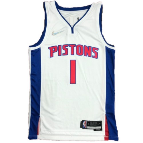 Men's Detroit Pistons Allen Iverson #1 Nike White 2021/22 Swingman NBA Jersey - Icon Edition Men's Detroit Pistons Allen Iverson #1 Nike White 2021/22 Swingman NBA Jersey - Icon Edition