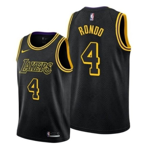 Men's Los Angeles Lakers Rajon Rondo #4 Nike Black Swingman NBA Jersey - City Edition Men's Los Angeles Lakers Rajon Rondo #4 Nike Black Swingman NBA Jersey - City Edition