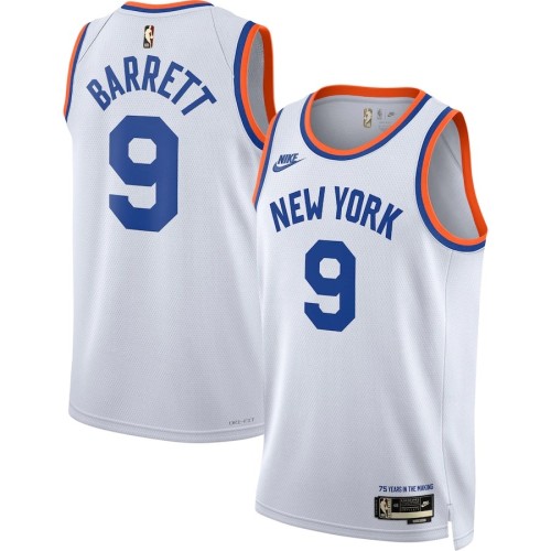 Men's New York Knicks RJ Barrett #9 White 2021/22 Swingman Jersey - Classic Edition Men's New York Knicks RJ Barrett #9 White 2021/22 Swingman Jersey - Classic Edition
