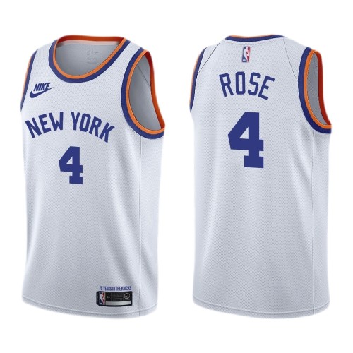 Men's New York Knicks Derrick Rose #4 White 2021/22 Swingman Jersey - Classic Edition Men's New York Knicks Derrick Rose #4 White 2021/22 Swingman Jersey - Classic Edition