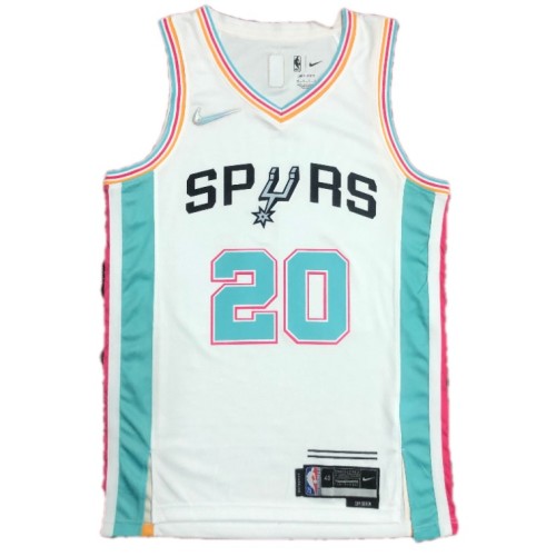 Men's San Antonio Spurs Manu Ginobili #20 Nike White 2021/22 Swingman Jersey - City Edition Men's San Antonio Spurs Manu Ginobili #20 Nike White 2021/22 Swingman Jersey - City Edition