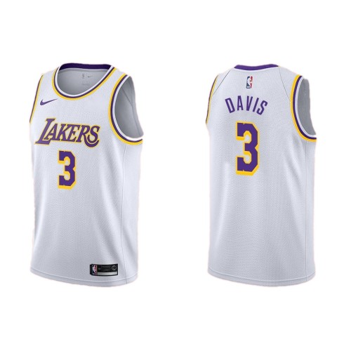 Men's Los Angeles Lakers Anthony Davis #3 White Swingman Jersey - Association Edition Men's Los Angeles Lakers Anthony Davis #3 White Swingman Jersey - Association Edition