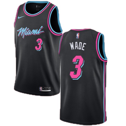 Men's Miami Heat Dwyane Wade #3 Black Swingman Jersey - City Edition Men's Miami Heat Dwyane Wade #3 Black Swingman Jersey - City Edition