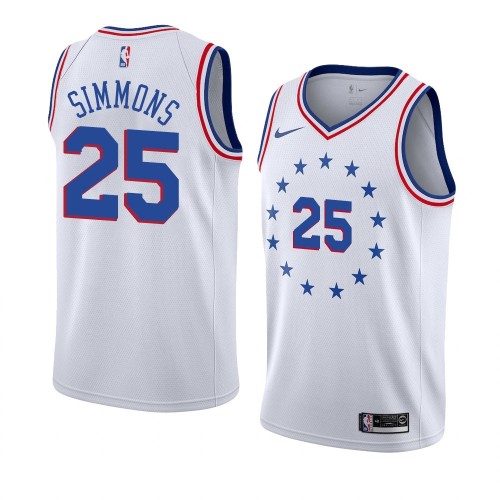 Men's Philadelphia 76ers Ben Simmons #25 White Swingman Jersey - City Edition Men's Philadelphia 76ers Ben Simmons #25 White Swingman Jersey - City Edition
