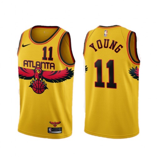 Men's Atlanta Hawks Trae Young #11 Nike Yellow 2021/22 Swingman NBA Jersey - City Edition Men's Atlanta Hawks Trae Young #11 Nike Yellow 2021/22 Swingman NBA Jersey - City Edition