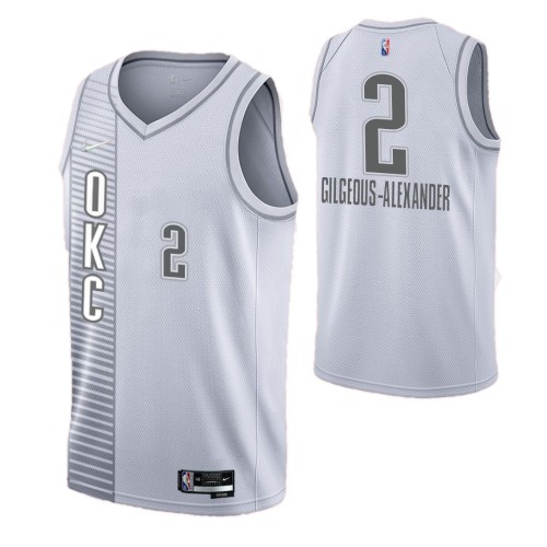Men's Oklahoma City Thunder Alexander #2 Nike White 2021/22 Swingman NBA Jersey - City Edition Men's Oklahoma City Thunder Alexander #2 Nike White 2021/22 Swingman NBA Jersey - City Edition