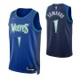 Men's Minnesota Timberwolves Anthony Edwards #1 Nike Blue 2021/22 Swingman NBA Jersey - City Edition Men's Minnesota Timberwolves Anthony Edwards #1 Nike Blue 2021/22 Swingman NBA Jersey - City Edition
