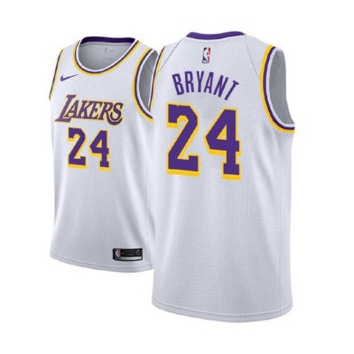 Men's Los Angeles Lakers Kobe Bryant #24 White Swingman Jersey - Association Edition Men's Los Angeles Lakers Kobe Bryant #24 White Swingman Jersey - Association Edition
