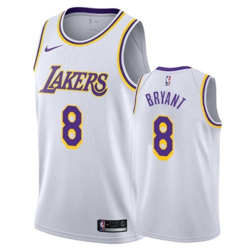 Men's Los Angeles Lakers Kobe Bryant #8 White Swingman Jersey - Association Edition Men's Los Angeles Lakers Kobe Bryant #8 White Swingman Jersey - Association Edition