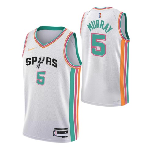Men's San Antonio Spurs Dejounte Murray #5 Nike White 2021/22 Swingman Jersey - City Edition Men's San Antonio Spurs Dejounte Murray #5 Nike White 2021/22 Swingman Jersey - City Edition