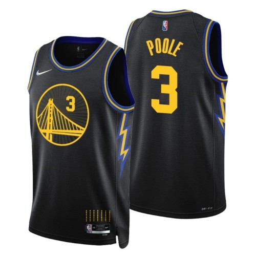 Men's Golden State Warriors Jordan Poole #3 Black 2021/22 Swingman Jersey - City Edition Men's Golden State Warriors Jordan Poole #3 Black 2021/22 Swingman Jersey - City Edition