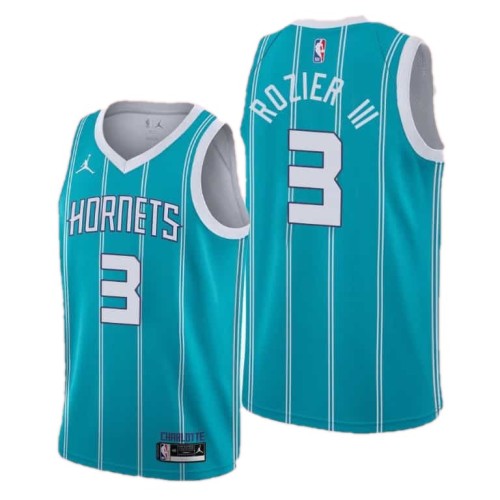 Men's Charlotte Hornets Terry Rozier #3 Jordan Blue Swingman NBA Jersey - Association Edition Men's Charlotte Hornets Terry Rozier #3 Jordan Blue Swingman NBA Jersey - Association Edition