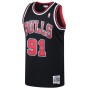 Men's Chicago Bulls Dennis Rodman #91 Throwback Black 97-98 Hardwood Classics Swingman Jersey