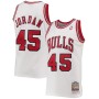 Men's Chicago Bulls Michael Jordan #45 Throwback White 1994-95 Hardwood Classics Player Jersey Men's Chicago Bulls Michael Jordan #45 Throwback White 1994-95 Hardwood Classics Player Jersey