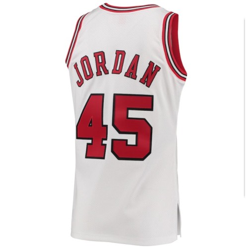 Men's Chicago Bulls Michael Jordan #45 Throwback White 1994-95 Hardwood Classics Player Jersey Men's Chicago Bulls Michael Jordan #45 Throwback White 1994-95 Hardwood Classics Player Jersey