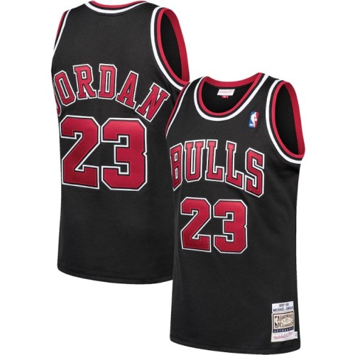Men's Chicago Bulls Michael Jordan #23 Throwback Black 1997-98 Hardwood Classics Player Jersey