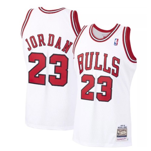 Men's Chicago Bulls Michael Jordan #23 Throwback White 1997-98 Hardwood Classics Player Jersey Men's Chicago Bulls Michael Jordan #23 Throwback White 1997-98 Hardwood Classics Player Jersey
