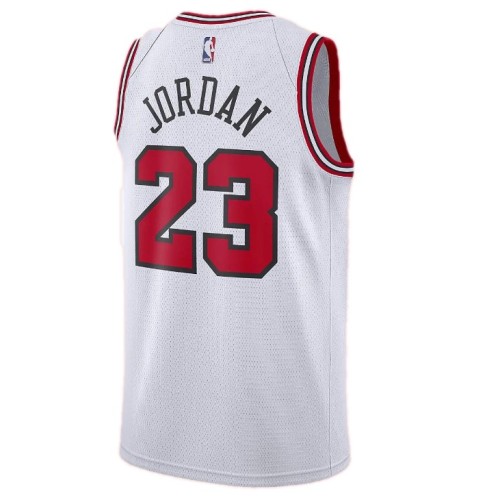 Men's Chicago Bulls Michael Jordan #23 White Replica Swingman Jersey - Association Edition