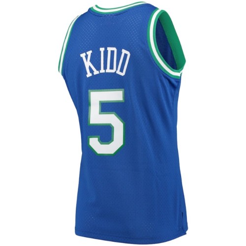 Men's Dallas Mavericks Jason Kidd #5 Throwback Blue 1994-95 Hardwood Classics Jersey