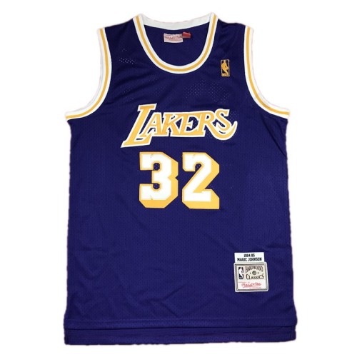 Men's Los Angeles Lakers Magic Johnson #32 Purple 84-85 Hardwood Classics Jersey Men's Los Angeles Lakers Magic Johnson #32 Purple 84-85 Hardwood Classics Jersey