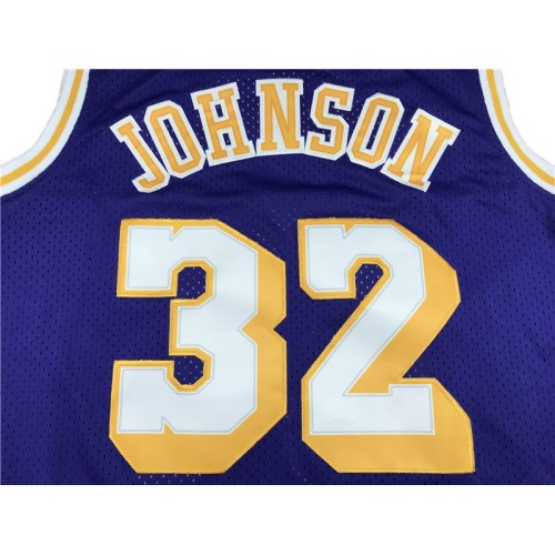 Men's Los Angeles Lakers Magic Johnson #32 Purple 84-85 Hardwood Classics Jersey Men's Los Angeles Lakers Magic Johnson #32 Purple 84-85 Hardwood Classics Jersey