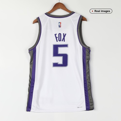 Men's Sacramento Kings De'Aaron Fox #5 Nike White 2021/22 Swingman NBA Jersey - Association Edition Men's Sacramento Kings De'Aaron Fox #5 Nike White 2021/22 Swingman NBA Jersey - Association Edition