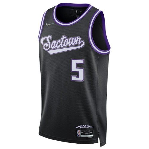 Men's Sacramento Kings De'Aaron Fox #5 Nike Black 2021/22 Swingman NBA Jersey - City Edition Men's Sacramento Kings De'Aaron Fox #5 Nike Black 2021/22 Swingman NBA Jersey - City Edition