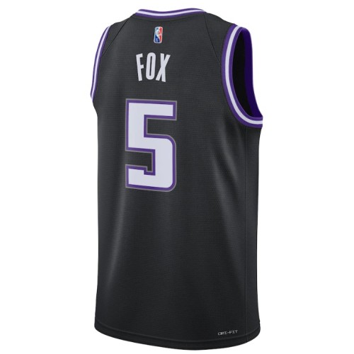 Men's Sacramento Kings De'Aaron Fox #5 Nike Black 2021/22 Swingman NBA Jersey - City Edition Men's Sacramento Kings De'Aaron Fox #5 Nike Black 2021/22 Swingman NBA Jersey - City Edition