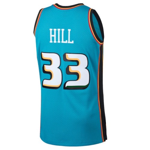 Men's Detroit Pistons Grant Hill #33 Throwback Blue 98-99 Hardwood Classics Swingman Jersey