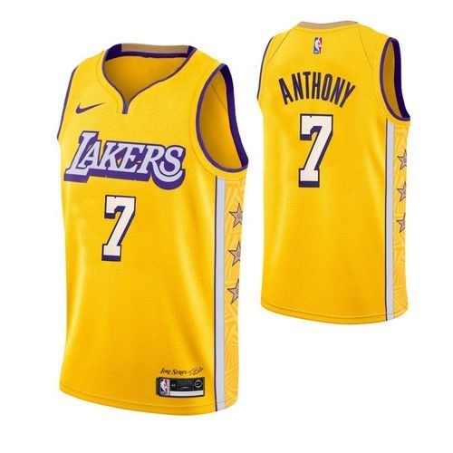 Men's Los Angeles Lakers Carmelo Anthony #7 Nike Yellow Swingman NBA Jersey - City Edition Men's Los Angeles Lakers Carmelo Anthony #7 Nike Yellow Swingman NBA Jersey - City Edition